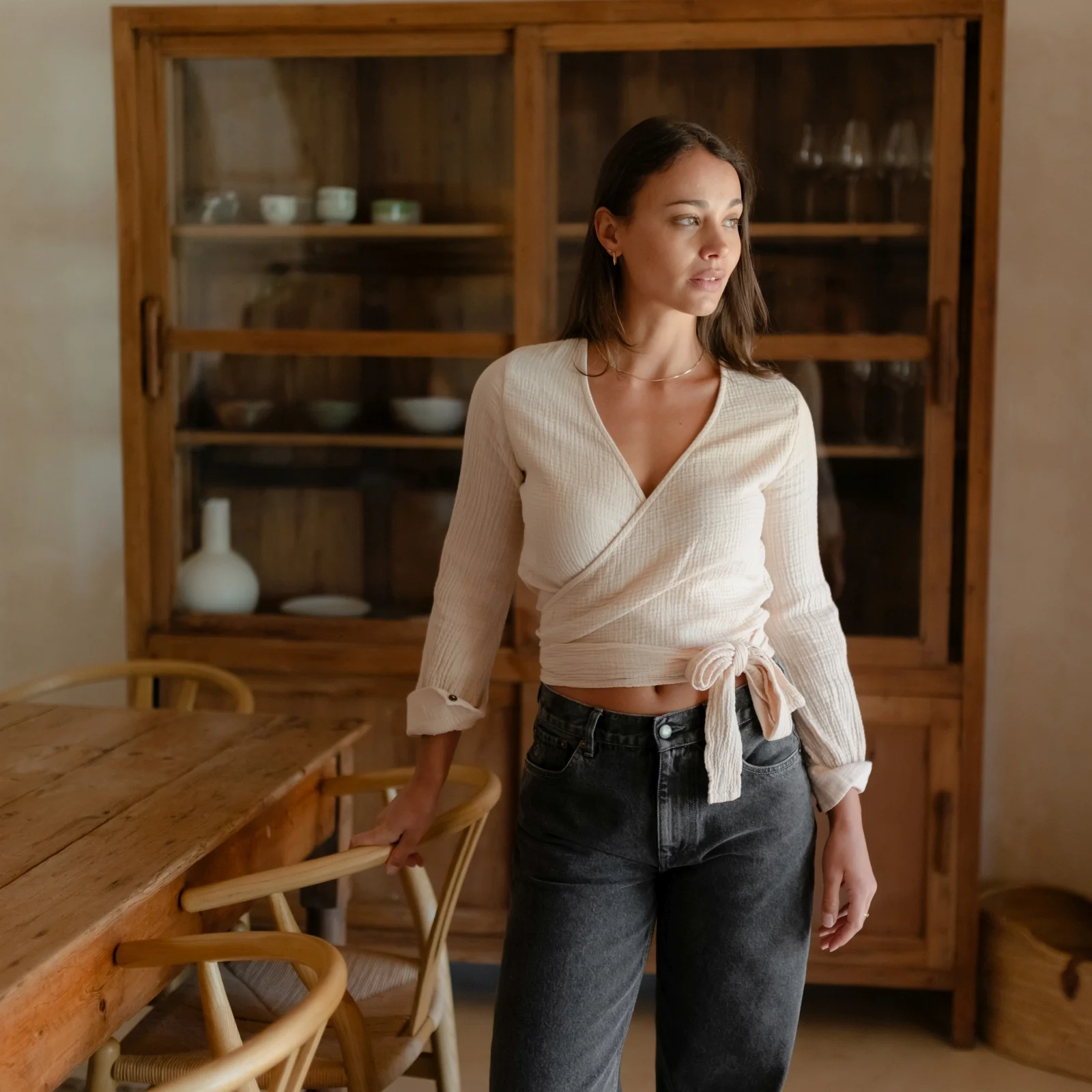 Musselin Wickelbluse Freda - Image 10