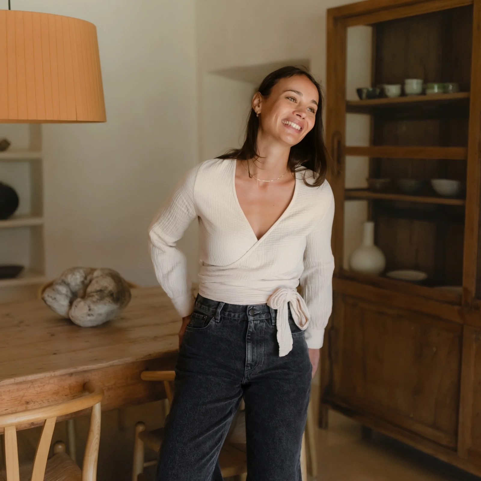 Musselin Wickelbluse Freda - Image 14
